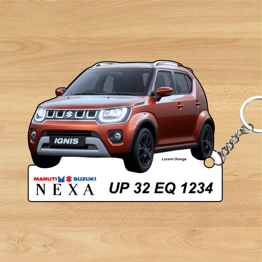 IGNIS - Personalized  Maruti Suzuki Nexa Keychain - Wood, Acrylic, Metal Printed