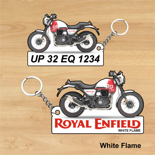 Scram 411 - Personalized Royal Enfield Two-Sided Sublimation Keychain