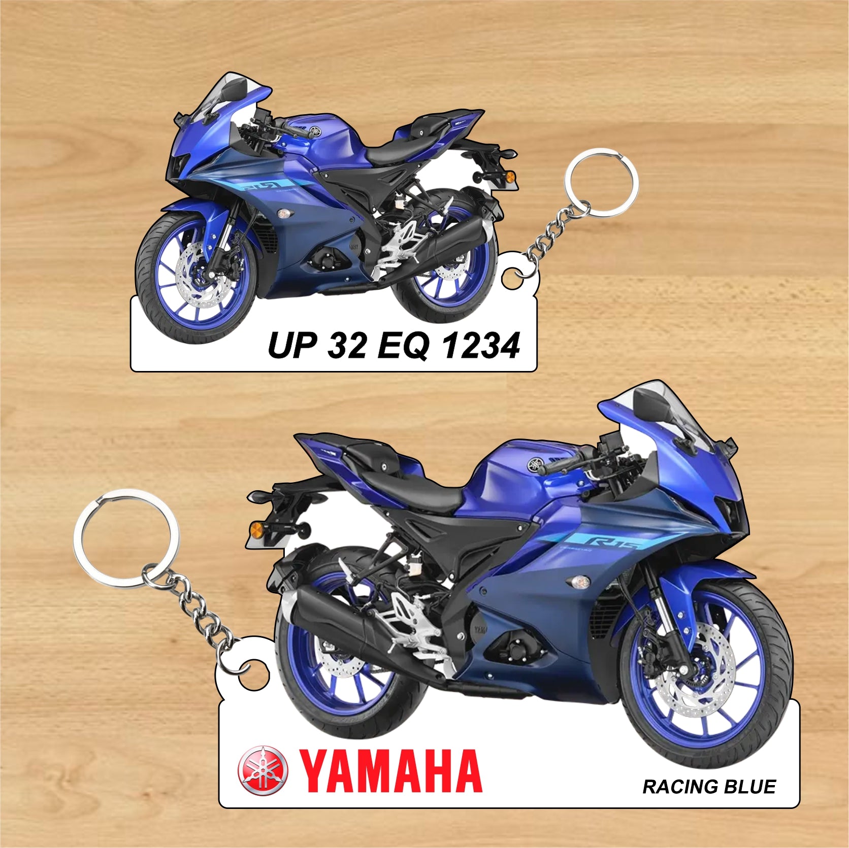 R15 V4 - Personalized Yamaha Two-Sided Sublimation Keychain