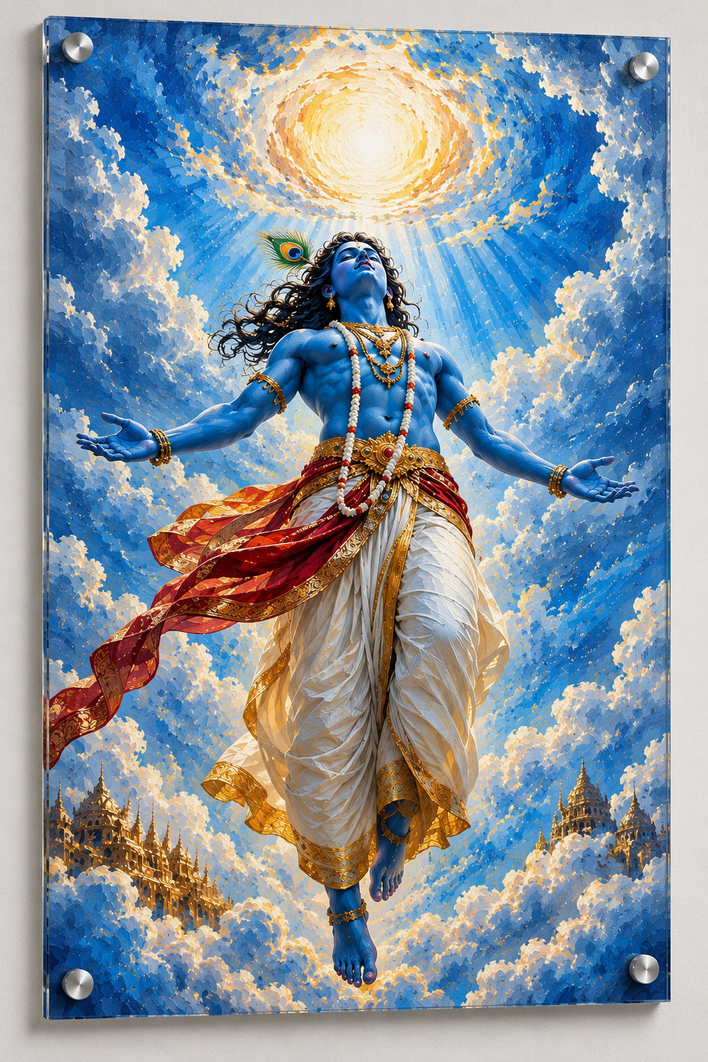 Lord Krishna Divine Sky Wall Art