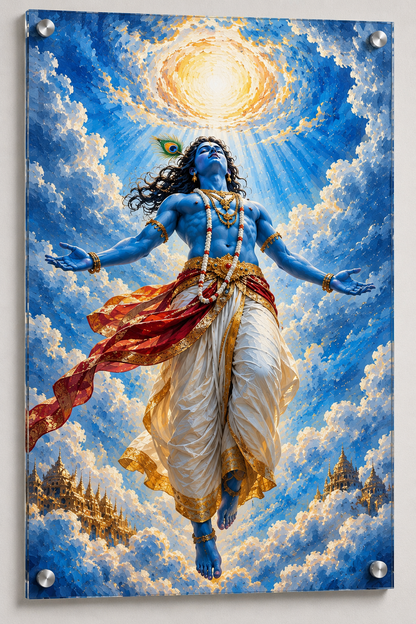Lord Krishna Divine Sky Wall Art