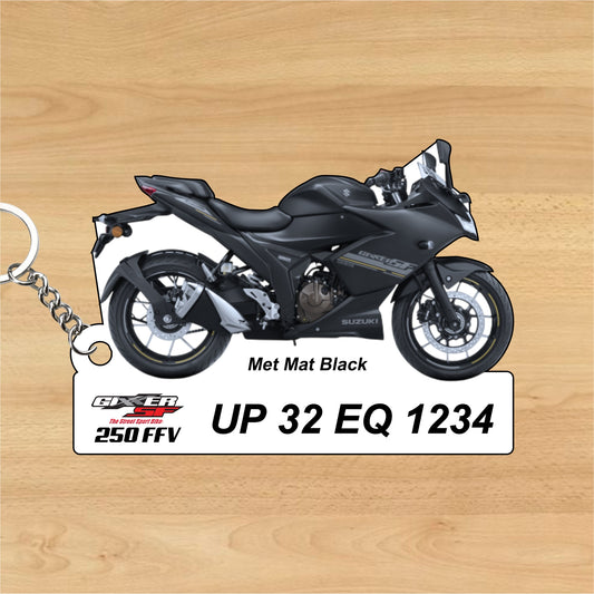 Gixxer SF 250 FFV - Personalized Suzuki Keychain - Wood, Acrylic, Metal Printed