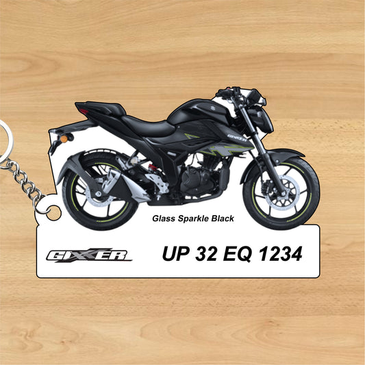 Gixxer - Personalized Suzuki Keychain - Wood, Acrylic, Metal Printed