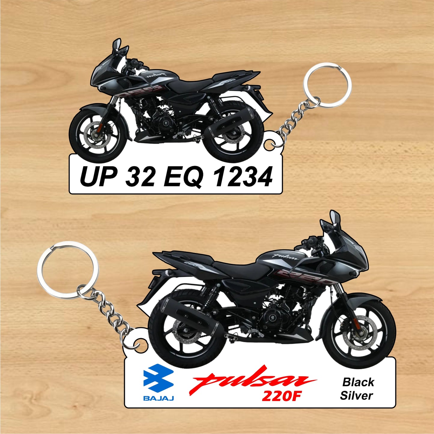 Pulsar 220F - Personalized Bajaj Two-Sided Sublimation Keychain