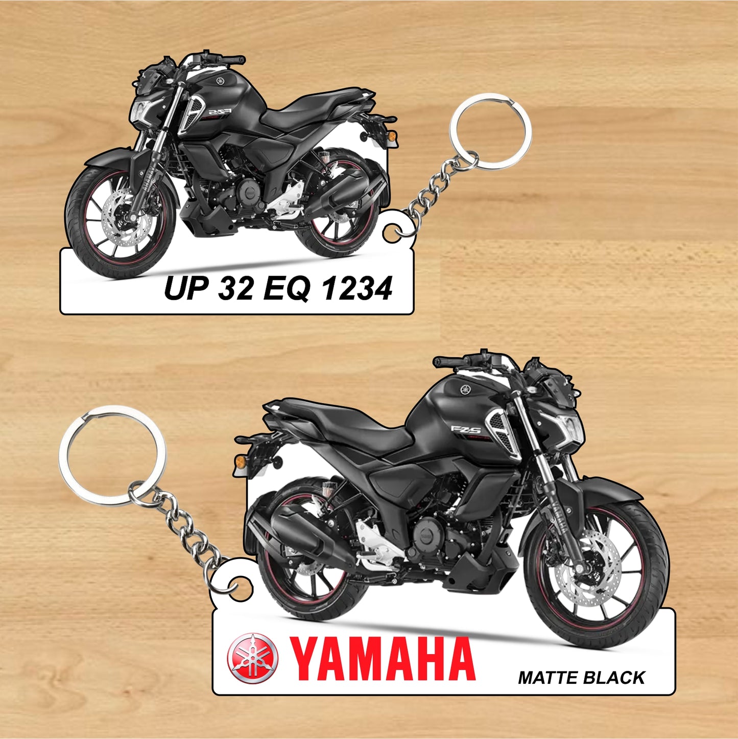 FZ-S Fi Ver 4.0 - Personalized Yamaha Two-Sided Sublimation Keychain