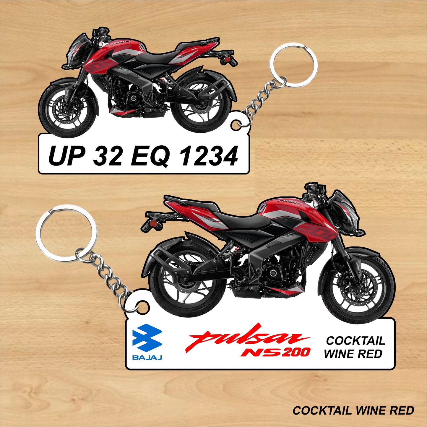 Pulsar NS 200 - Personalized Bajaj Two-Sided Sublimation Keychain