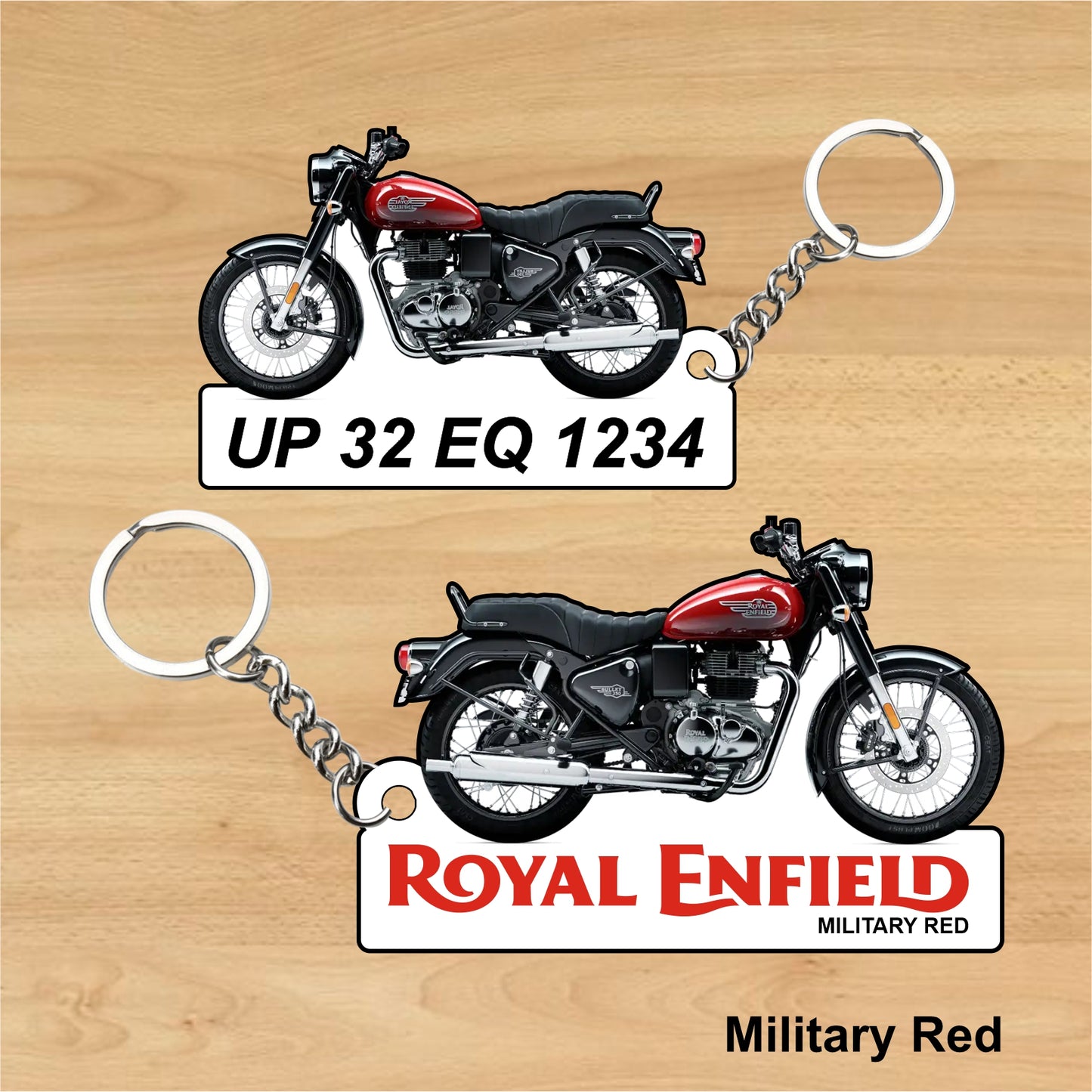 Bullet 350 - Personalized Royal Enfield Two-Sided Sublimation Keychain