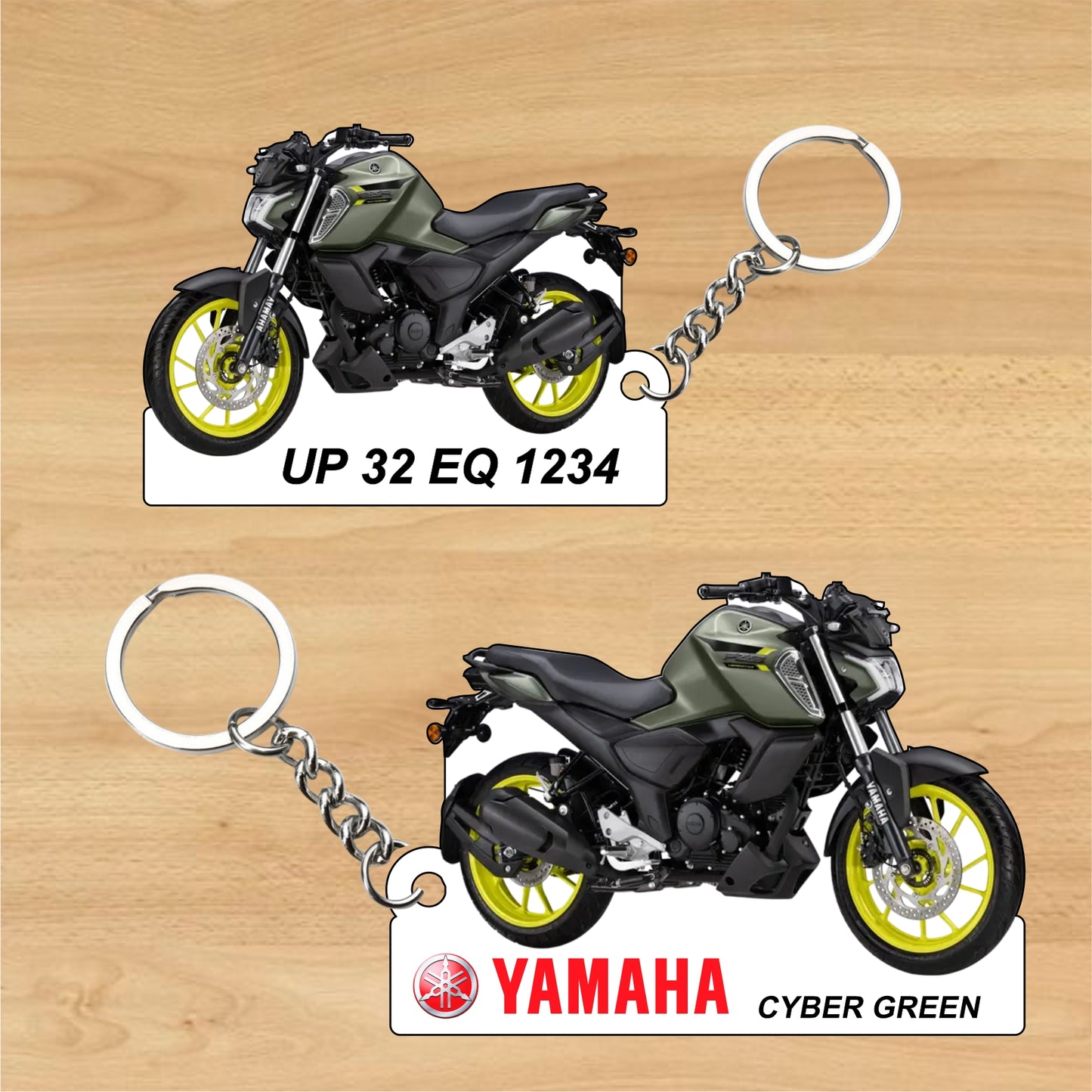 FZ-S Fi Ver 4.0 DLX - Personalized Yamaha Two-Sided Sublimation Keychain