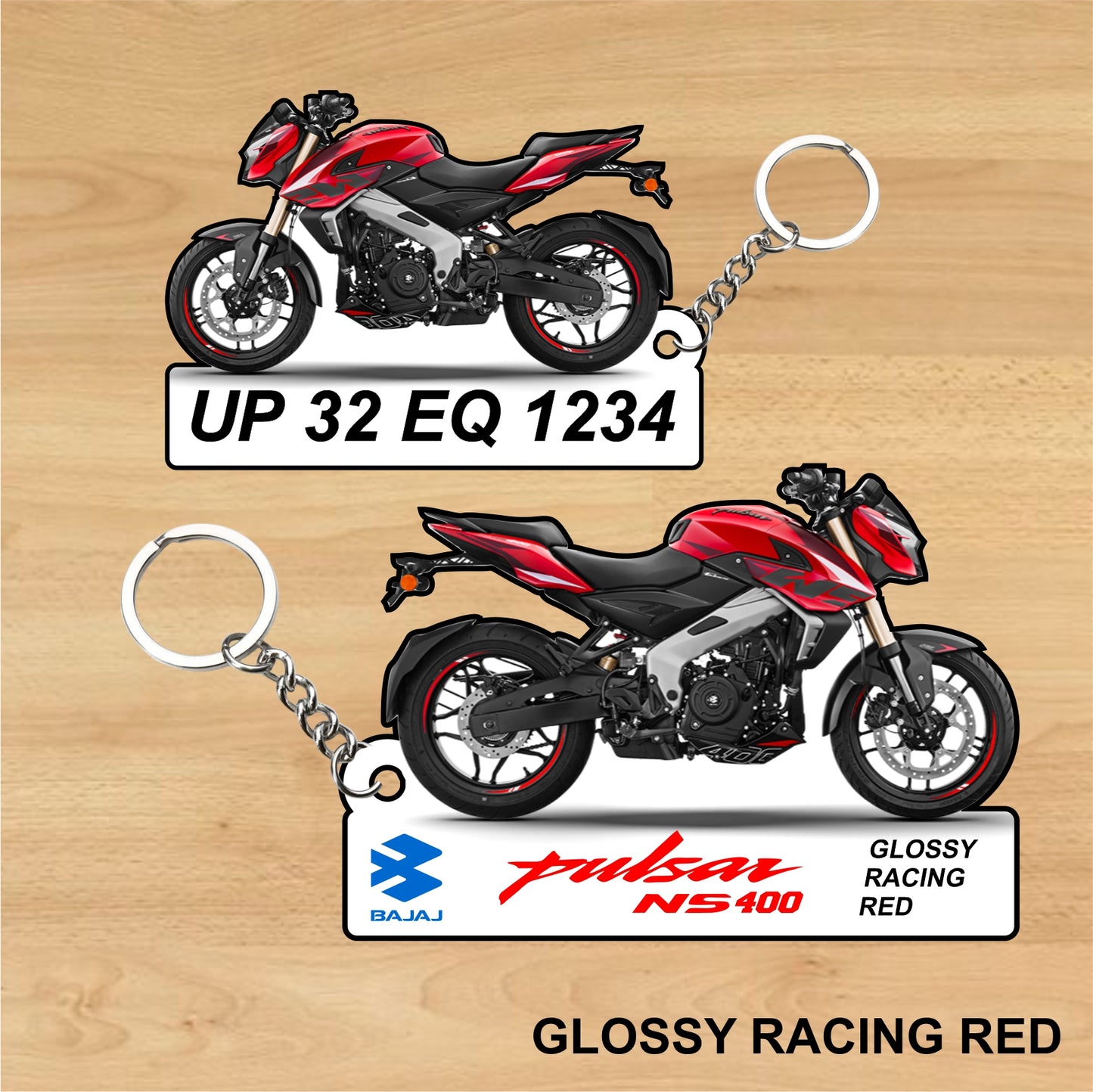 Pulsar NS 400 - Personalized Bajaj Two-Sided Sublimation Keychain