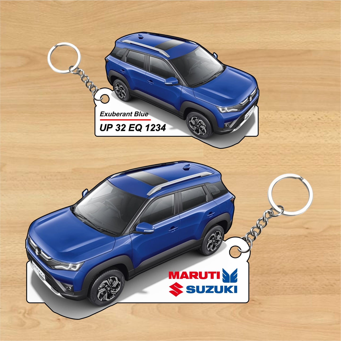 Brezza - Personalized  Maruti Suzuki Two-Sided Sublimation Keychain