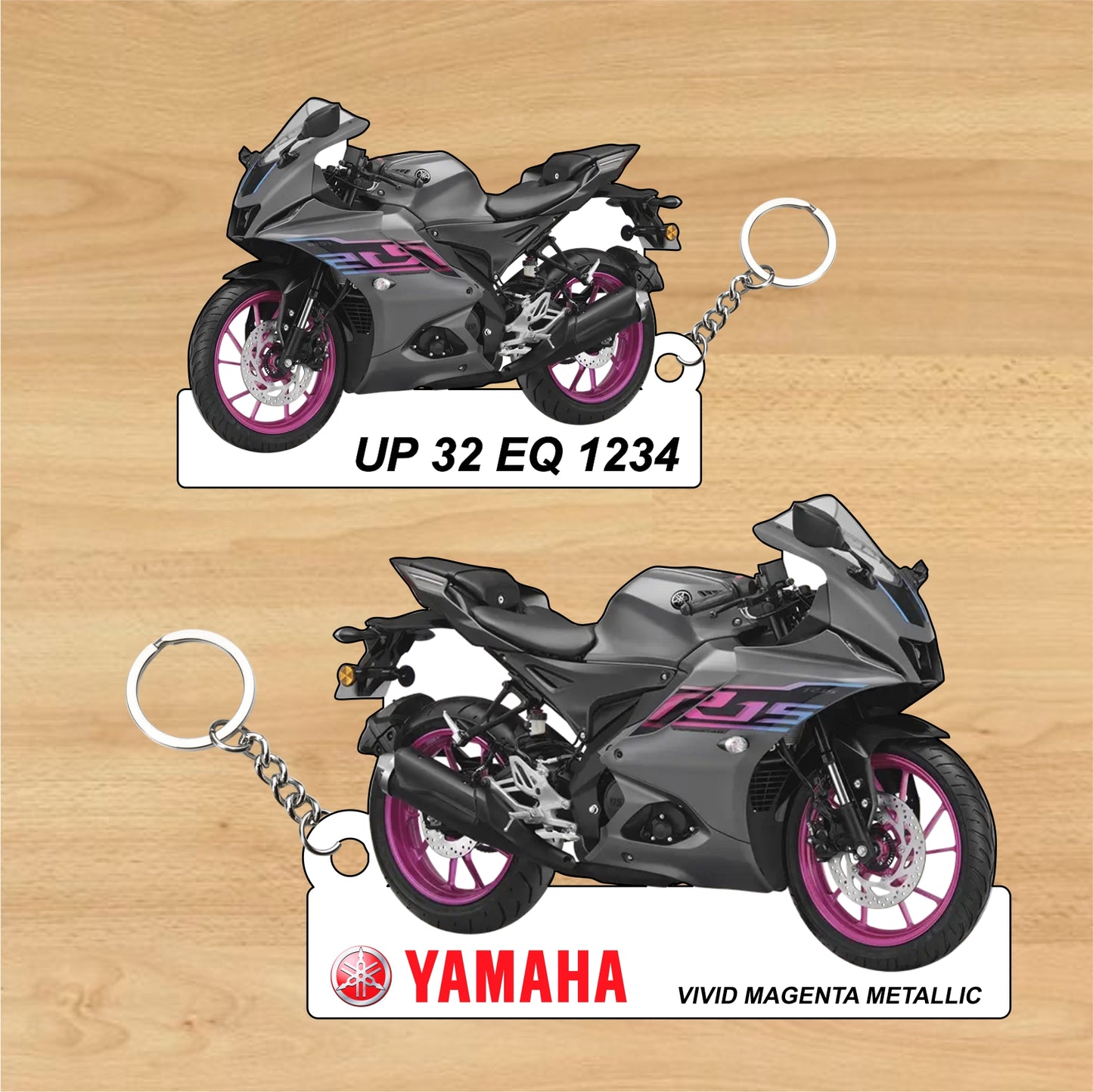 R15 V4 - Personalized Yamaha Two-Sided Sublimation Keychain