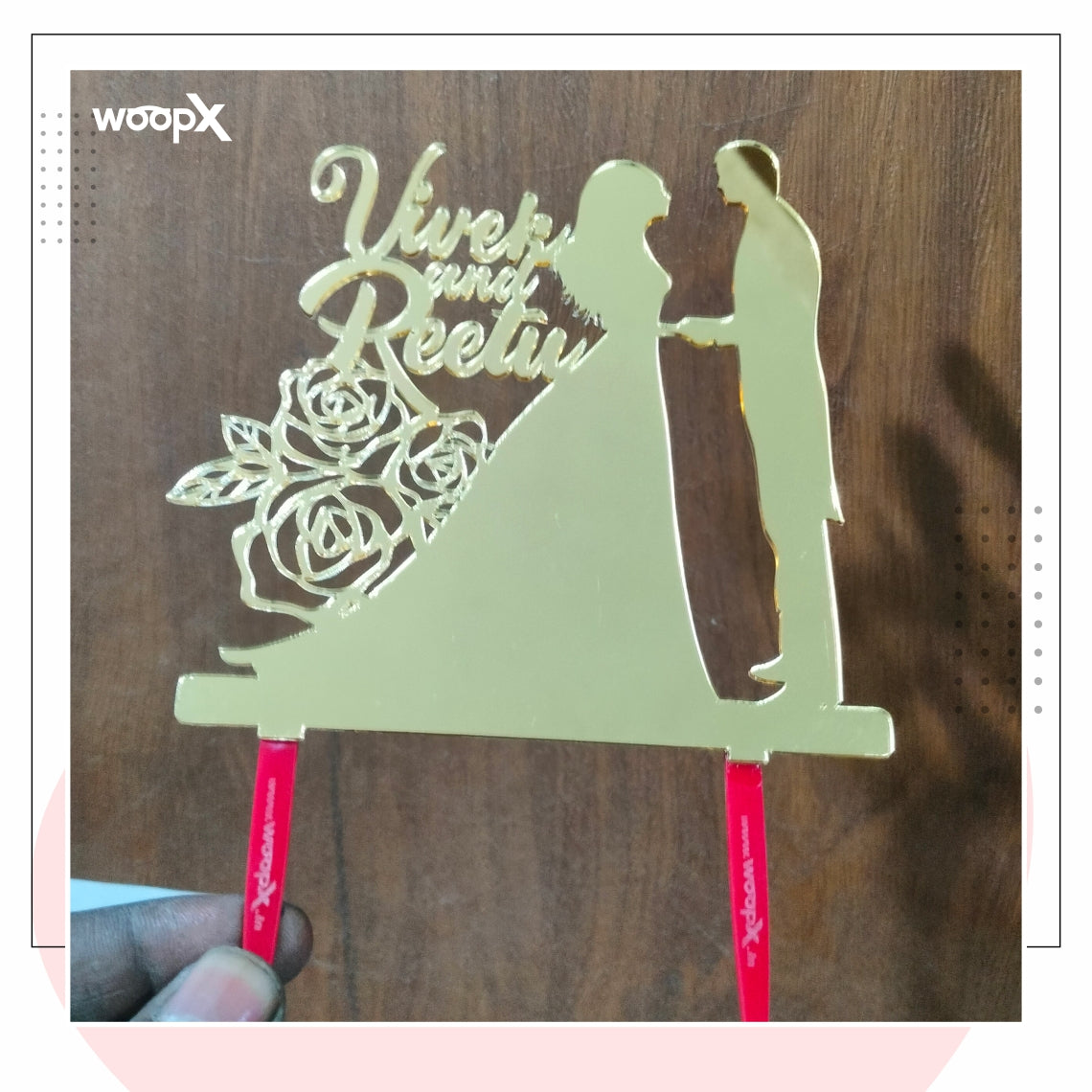 Customized Acrylic Couple Cake Topper with Couple Names - Wedding Cake Topper