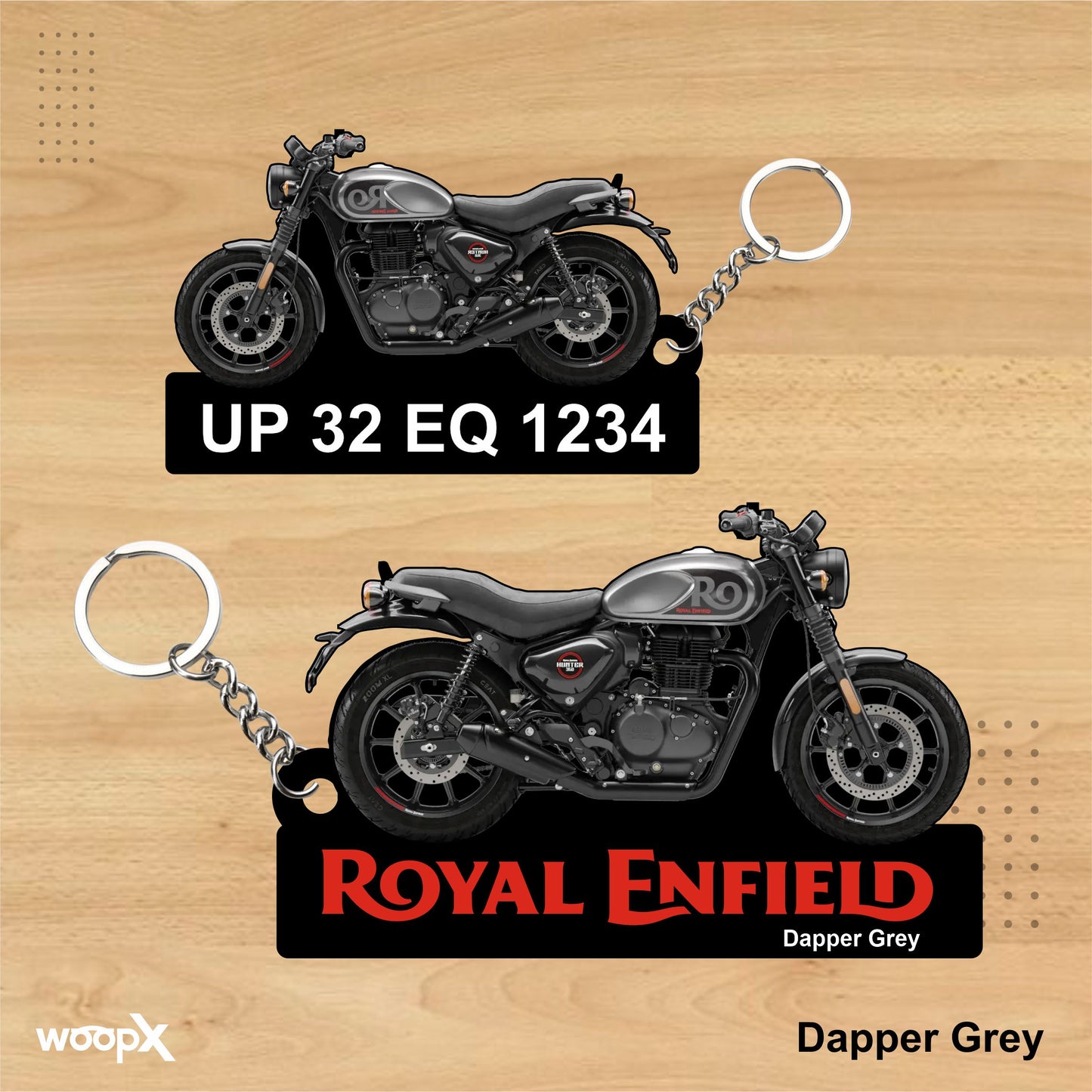 Hunter 350 - Personalized Royal Enfield Two-Sided Sublimation Keychain