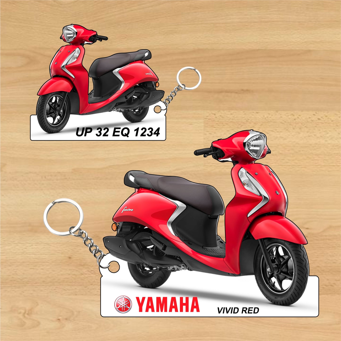 Fascino 125 Fi Hybrid - Personalized Yamaha Two-Sided Sublimation Keychain