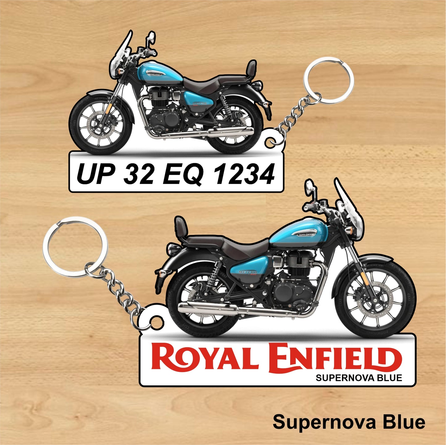 Meteor 350 - Personalized Royal Enfield Two-Sided Sublimation Keychain