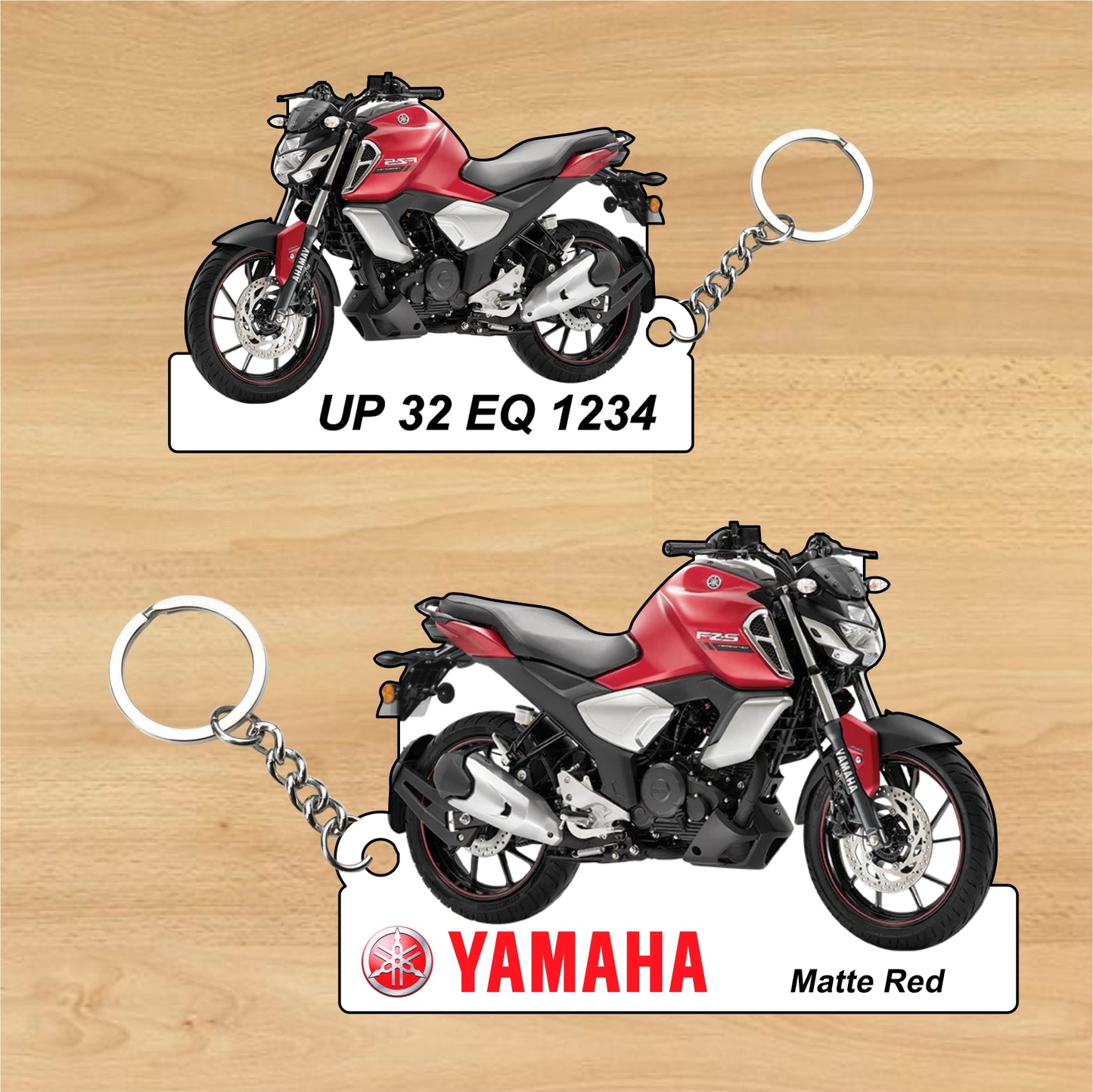 FZ-S Fi Ver 3.0 - Personalized Yamaha Two-Sided Sublimation Keychain