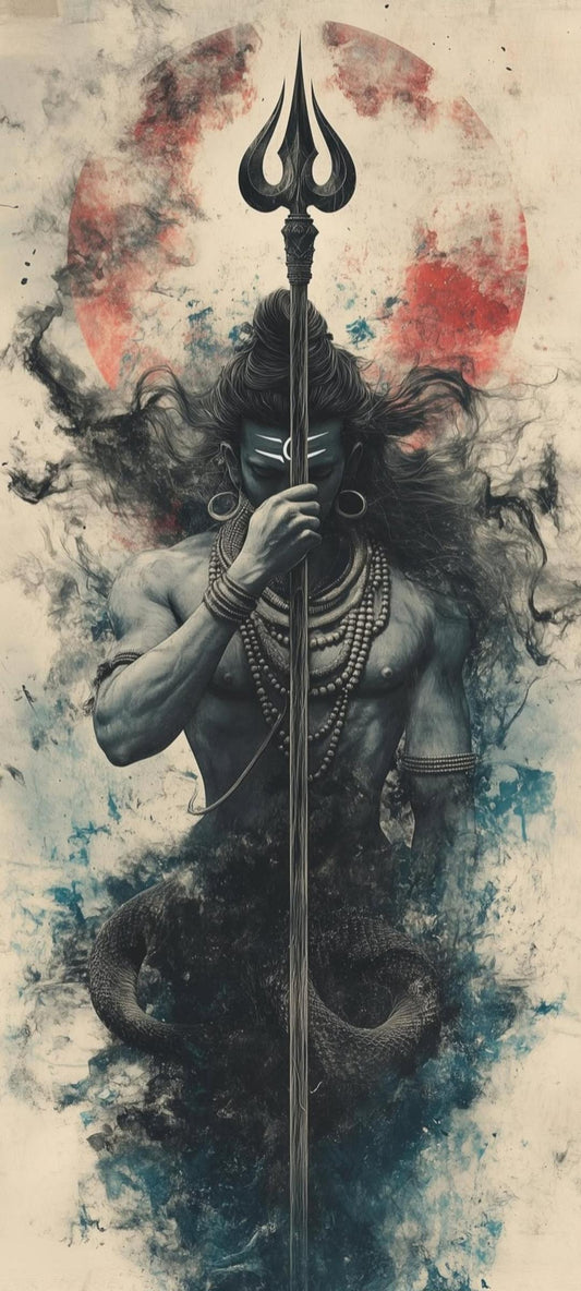 Lord Shiva Trishul Abstract Acrylic Wall Art