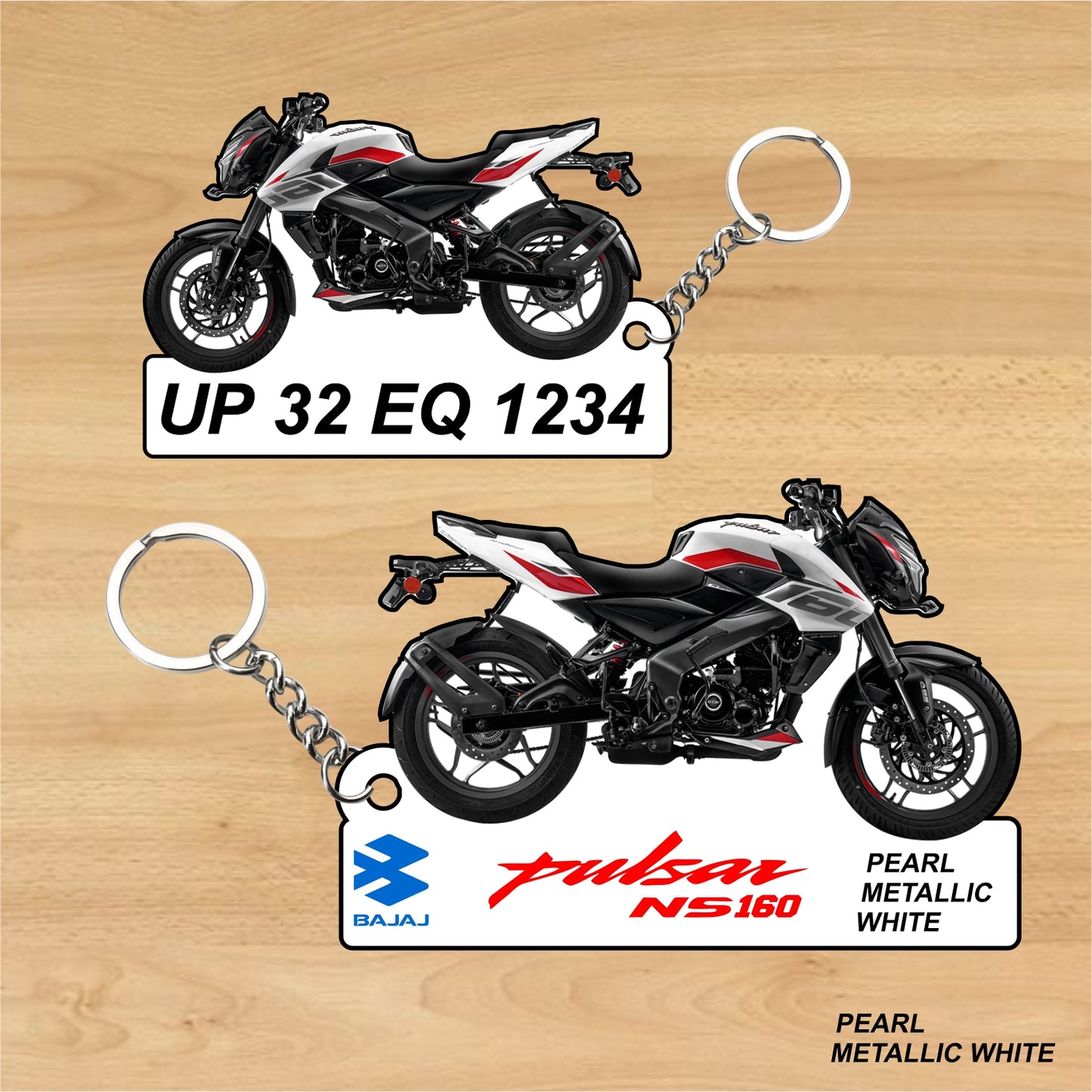 Pulsar NS 160 - Personalized Bajaj Two-Sided Sublimation Keychain