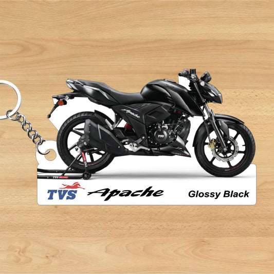 Apache RTR 160 4v - Personalized TVS Keychain - Wood, Acrylic, Metal Printed