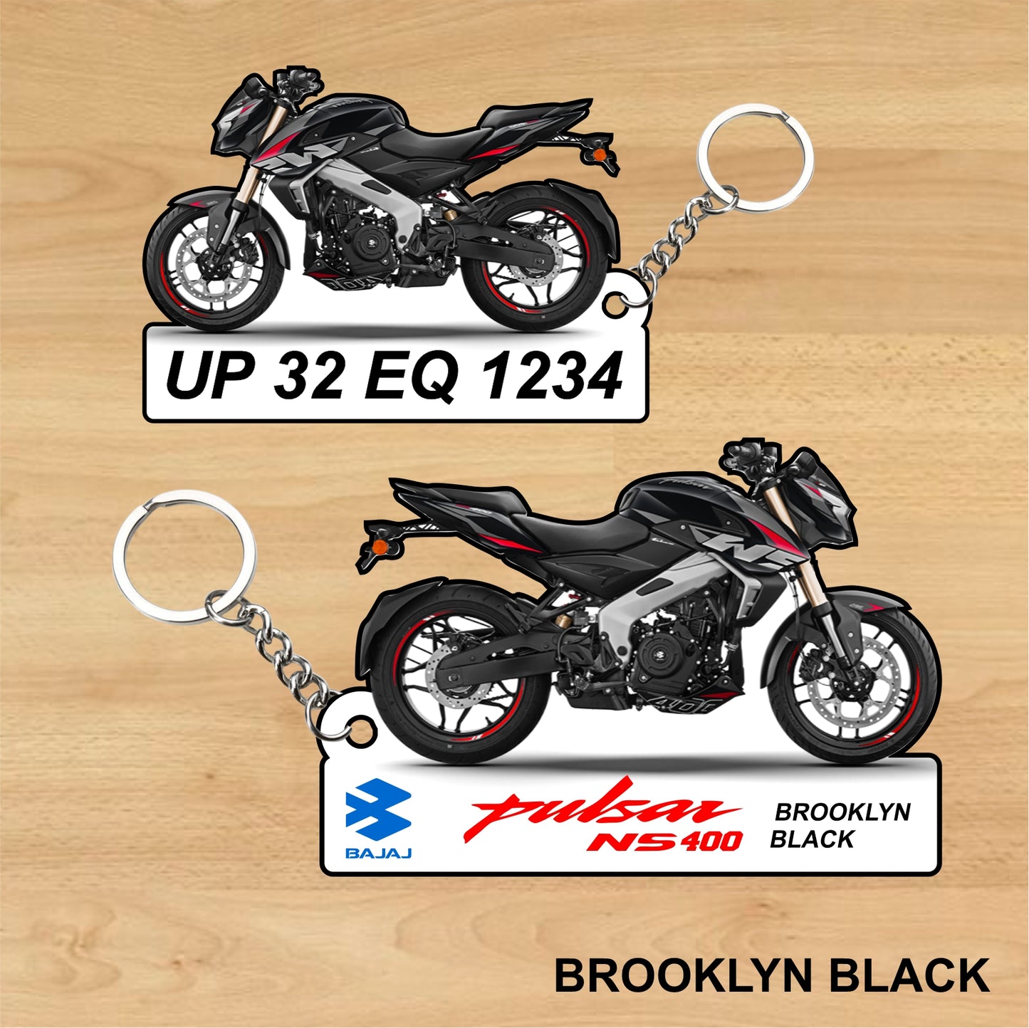 Pulsar NS 400 - Personalized Bajaj Two-Sided Sublimation Keychain