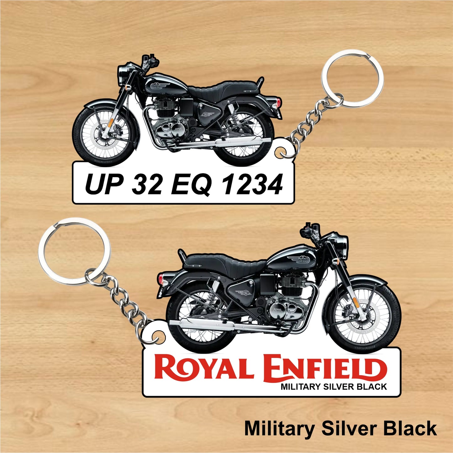 Bullet 350 - Personalized Royal Enfield Two-Sided Sublimation Keychain