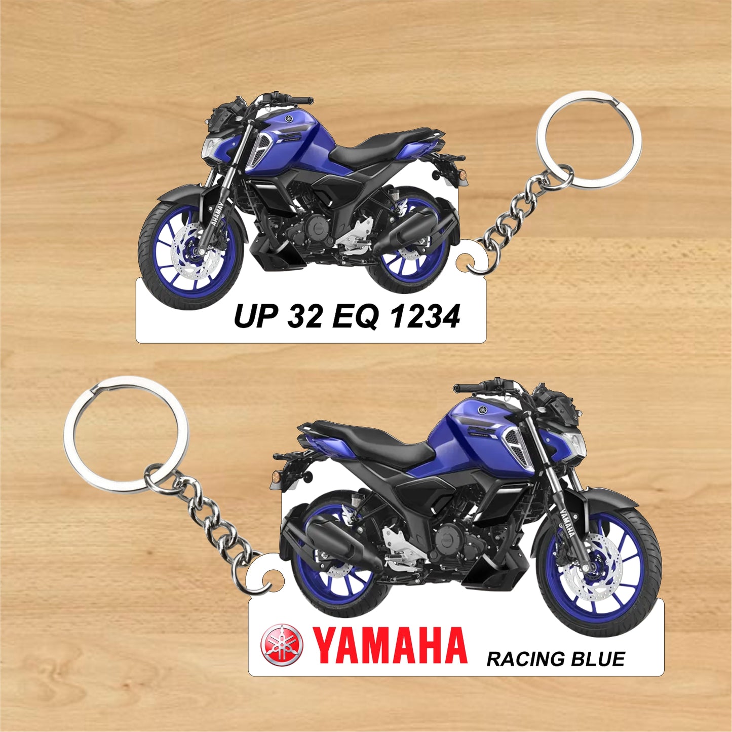 FZ-S Fi Ver 4.0 DLX - Personalized Yamaha Two-Sided Sublimation Keychain