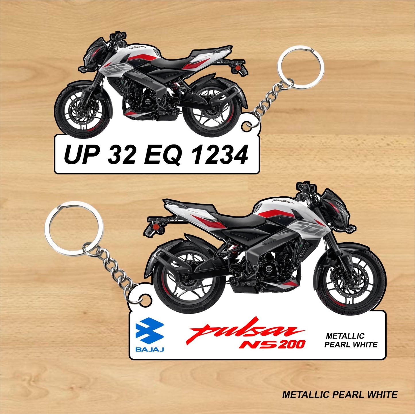 Pulsar NS 200 - Personalized Bajaj Two-Sided Sublimation Keychain