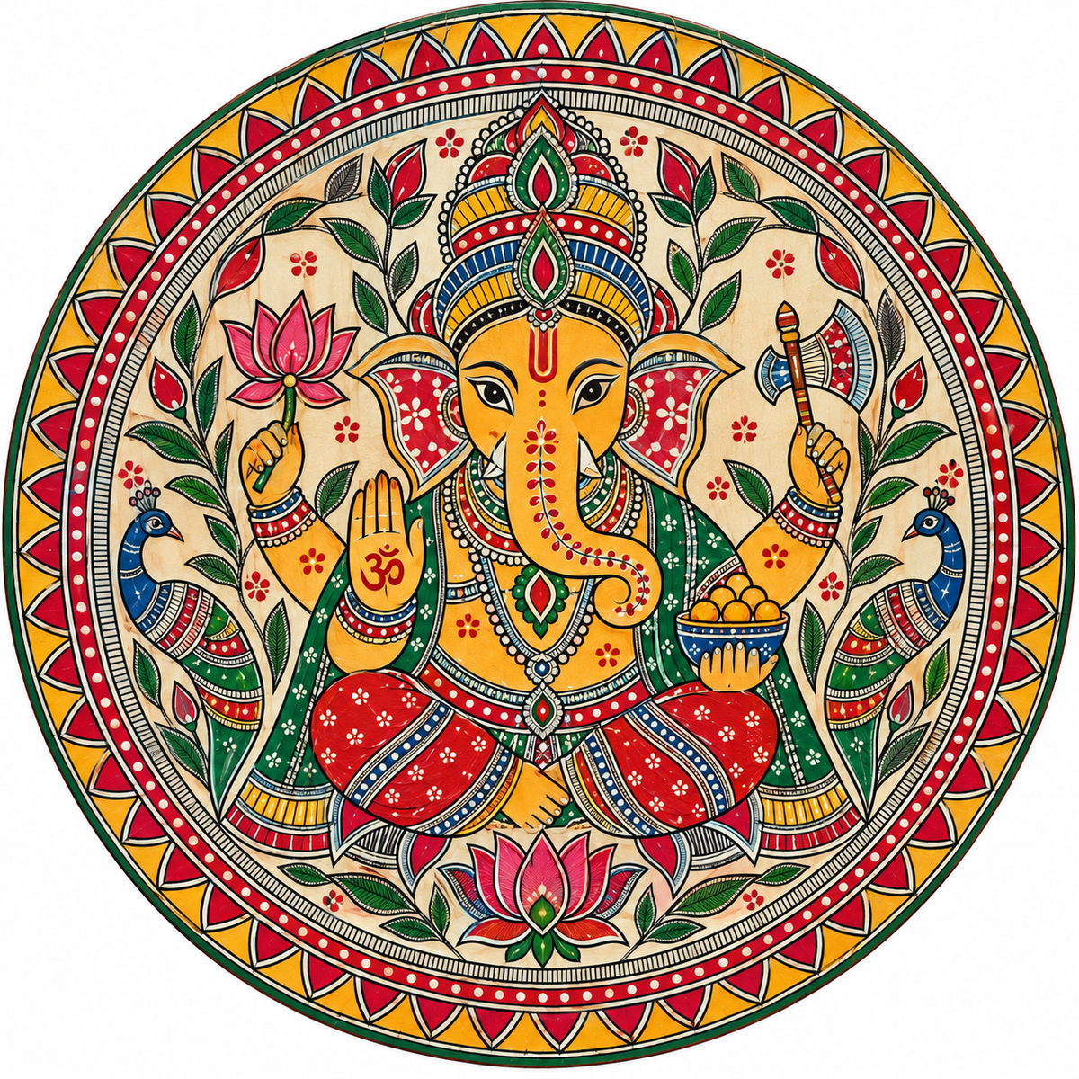 Kalamkari Ganesha Engraved MDF Wall Art - DIY - Pre-Marked MDF