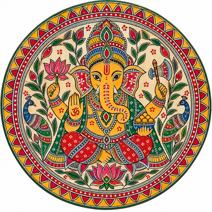 Kalamkari Ganesha Engraved MDF Wall Art - DIY - Pre-Marked MDF
