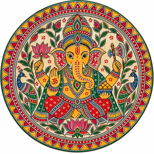 Kalamkari Ganesha Engraved MDF Wall Art - DIY - Pre-Marked MDF
