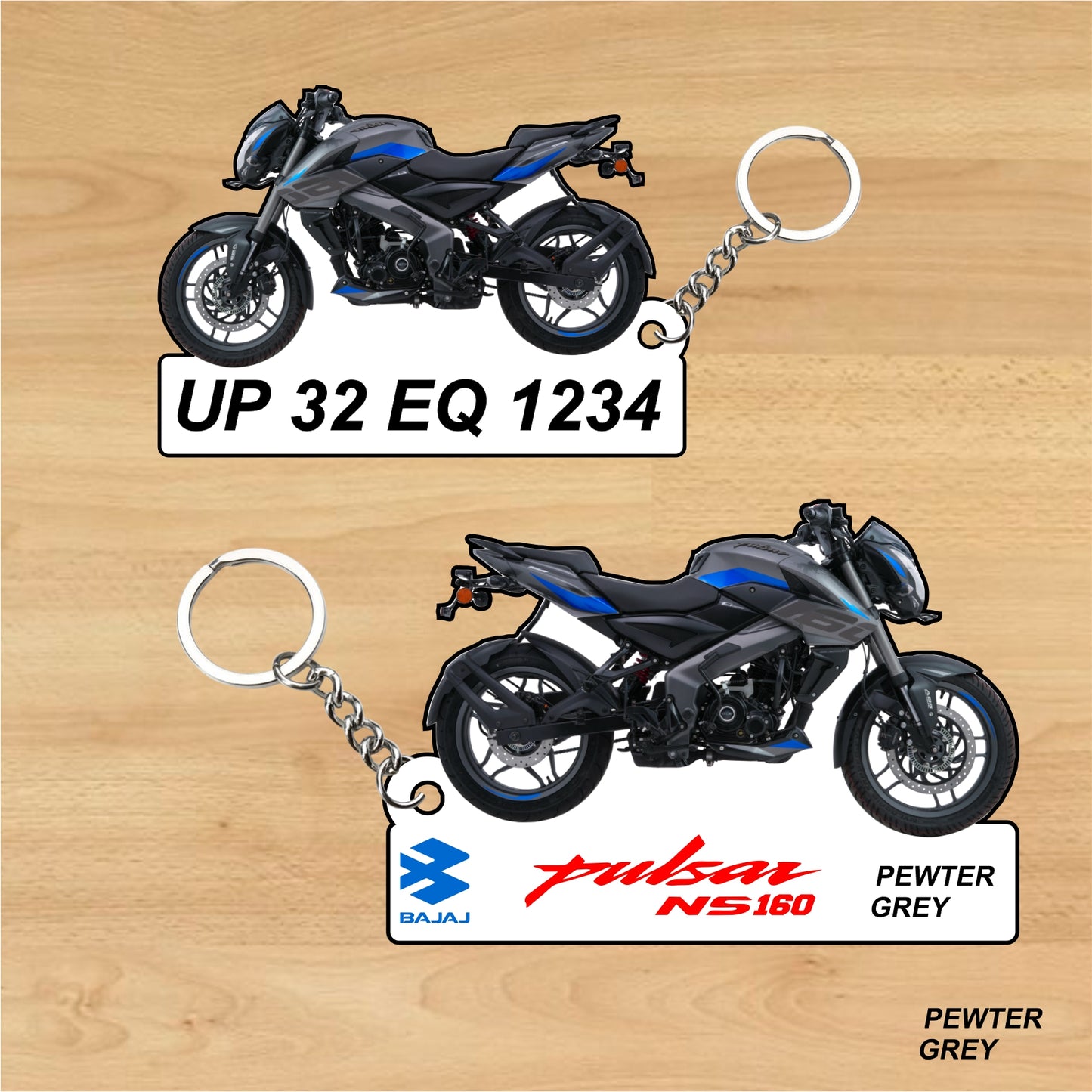 Pulsar NS 160 - Personalized Bajaj Two-Sided Sublimation Keychain