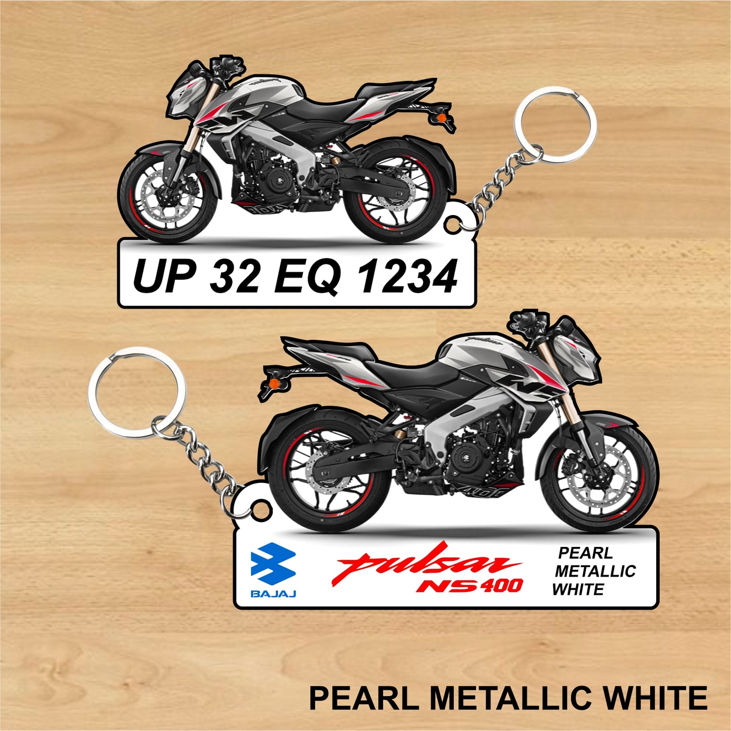 Pulsar NS 400 - Personalized Bajaj Two-Sided Sublimation Keychain