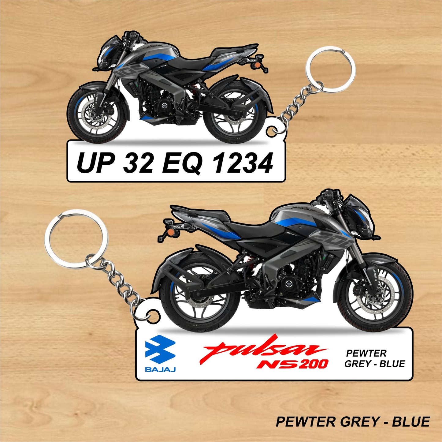 Pulsar NS 200 - Personalized Bajaj Two-Sided Sublimation Keychain