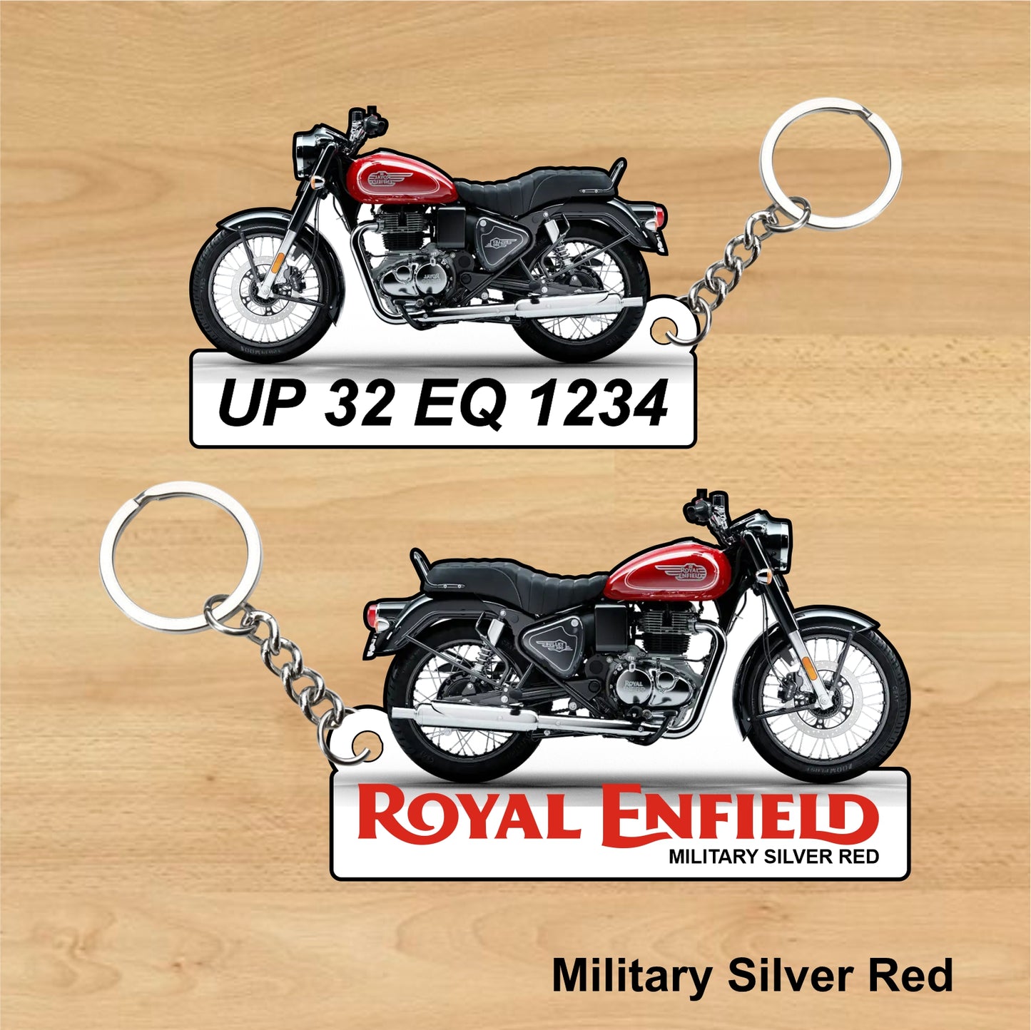 Bullet 350 - Personalized Royal Enfield Two-Sided Sublimation Keychain