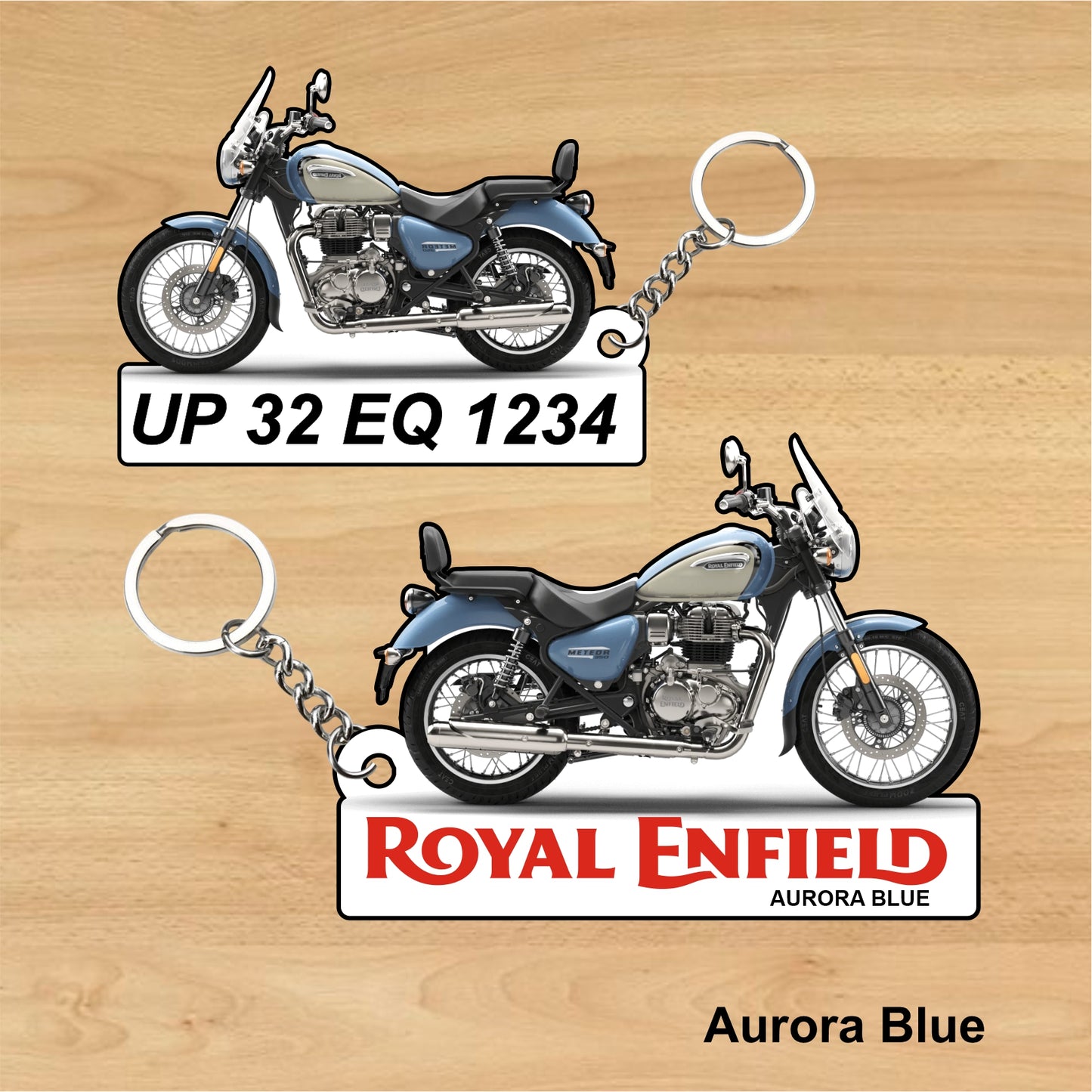 Meteor 350 - Personalized Royal Enfield Two-Sided Sublimation Keychain