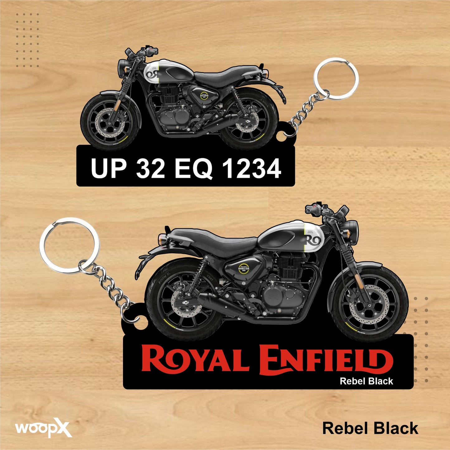 Hunter 350 - Personalized Royal Enfield Two-Sided Sublimation Keychain