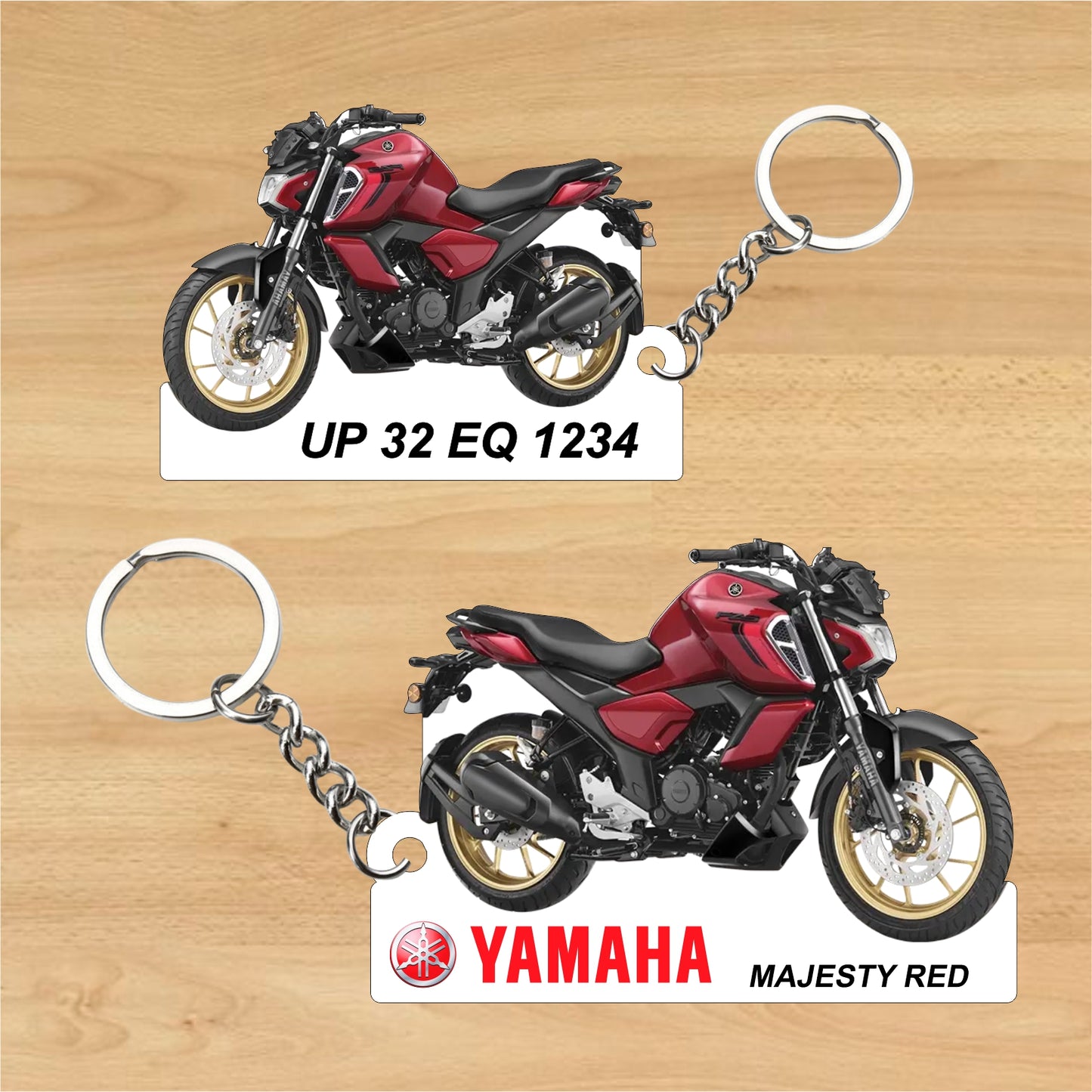 FZ-S Fi Ver 4.0 DLX - Personalized Yamaha Two-Sided Sublimation Keychain