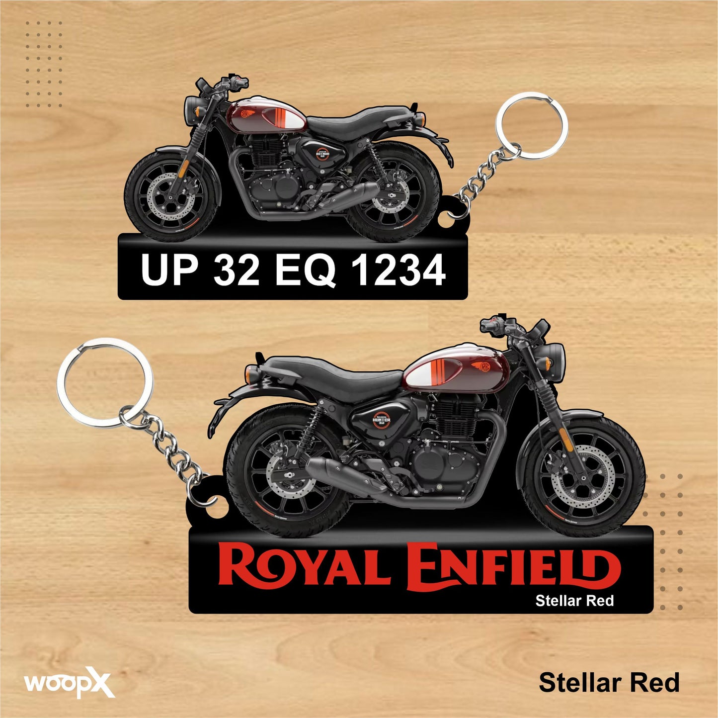 Hunter 350 - Personalized Royal Enfield Two-Sided Sublimation Keychain