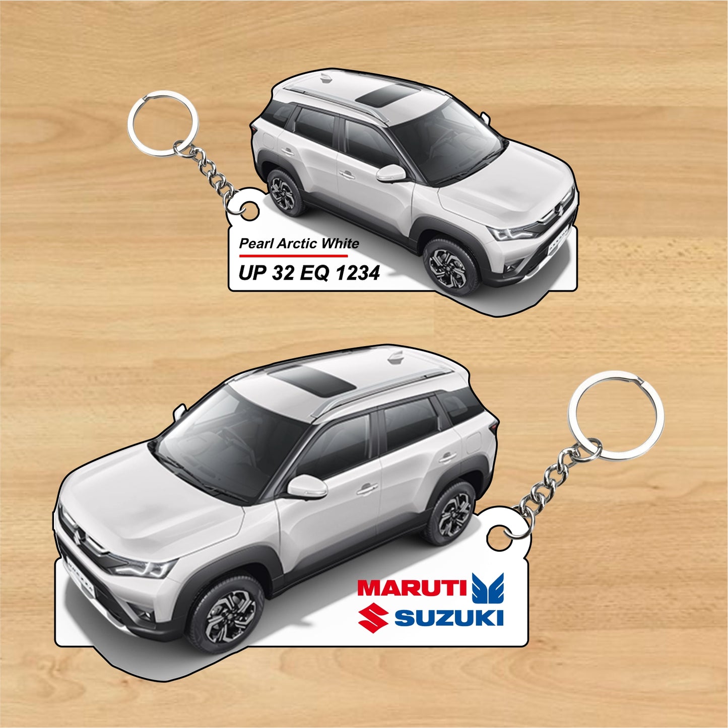 Brezza - Personalized  Maruti Suzuki Two-Sided Sublimation Keychain