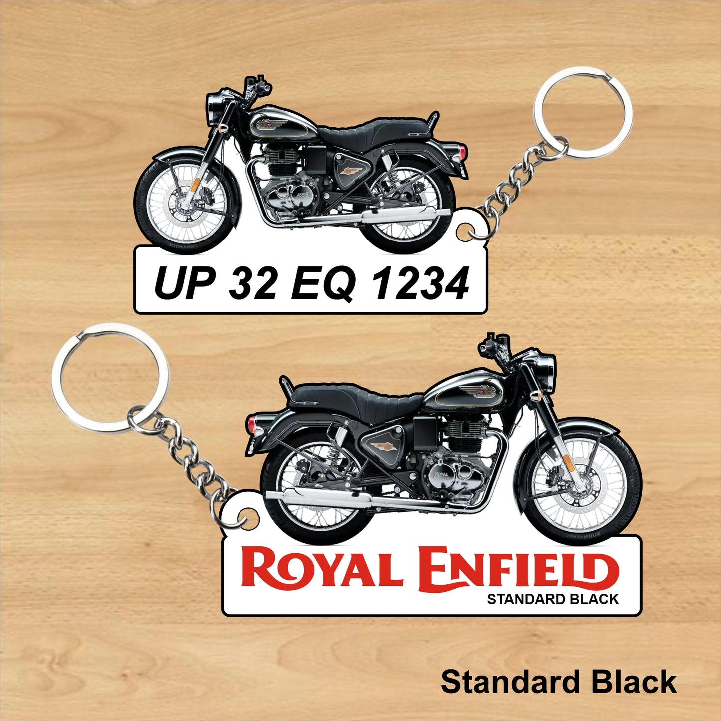 Bullet 350 - Personalized Royal Enfield Two-Sided Sublimation Keychain