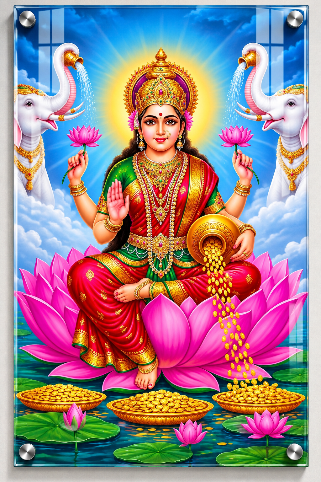 Goddess Lakshmi Lotus Acrylic Wall Art