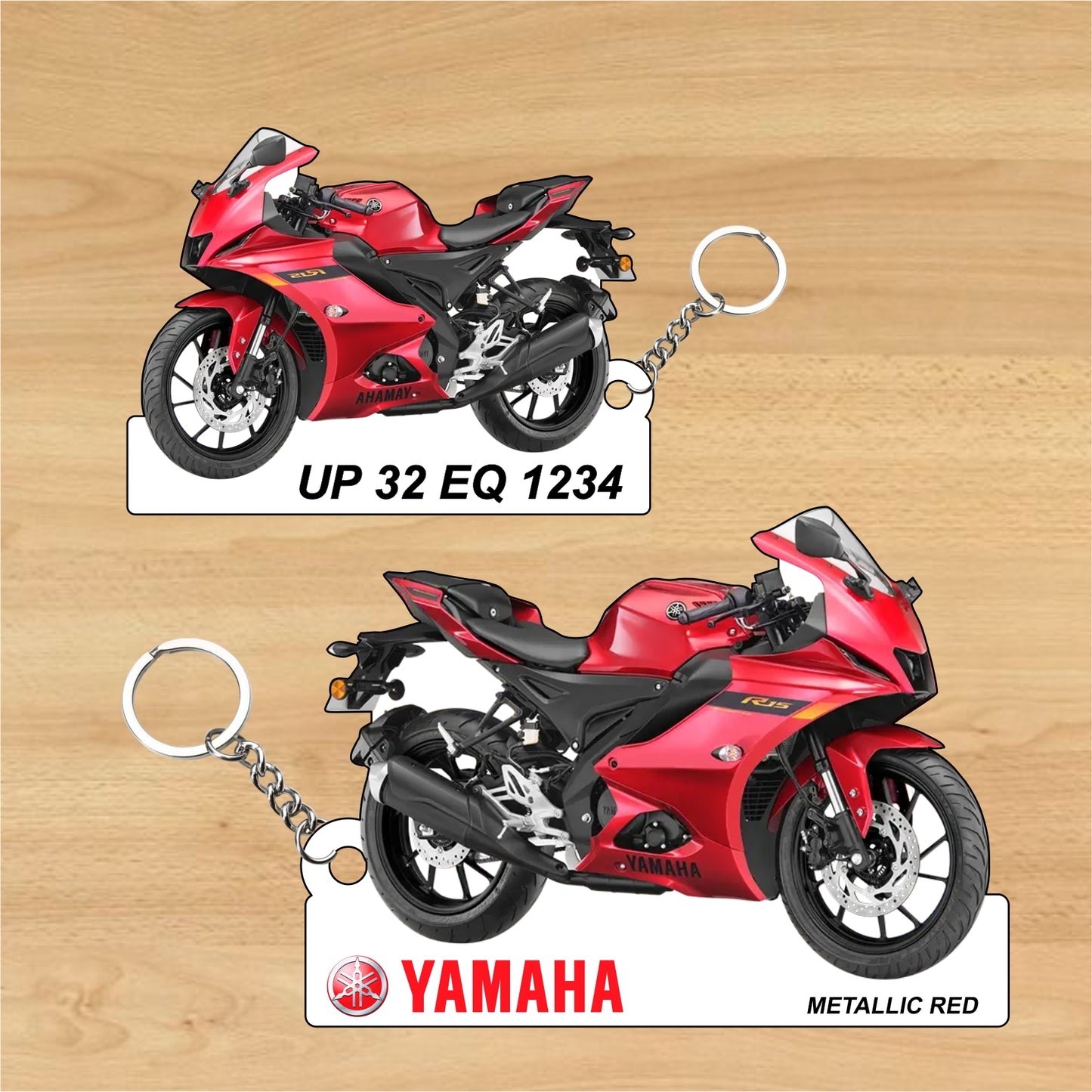 R15 V4 - Personalized Yamaha Two-Sided Sublimation Keychain