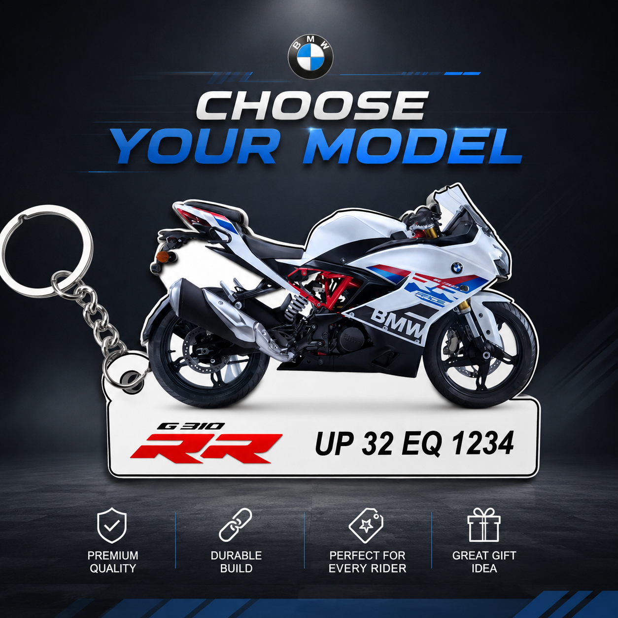 BMW Bikes - All Models - Personalized BMW Printed Keychain
