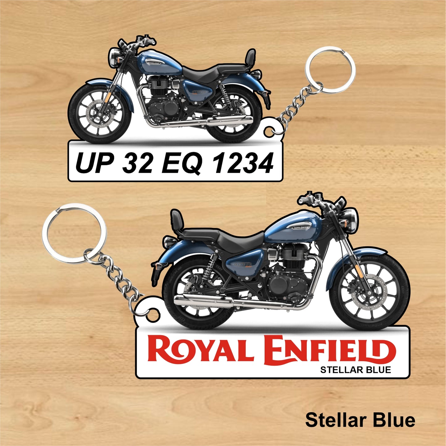 Meteor 350 - Personalized Royal Enfield Two-Sided Sublimation Keychain