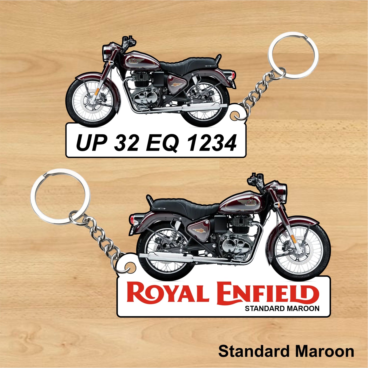 Bullet 350 - Personalized Royal Enfield Two-Sided Sublimation Keychain