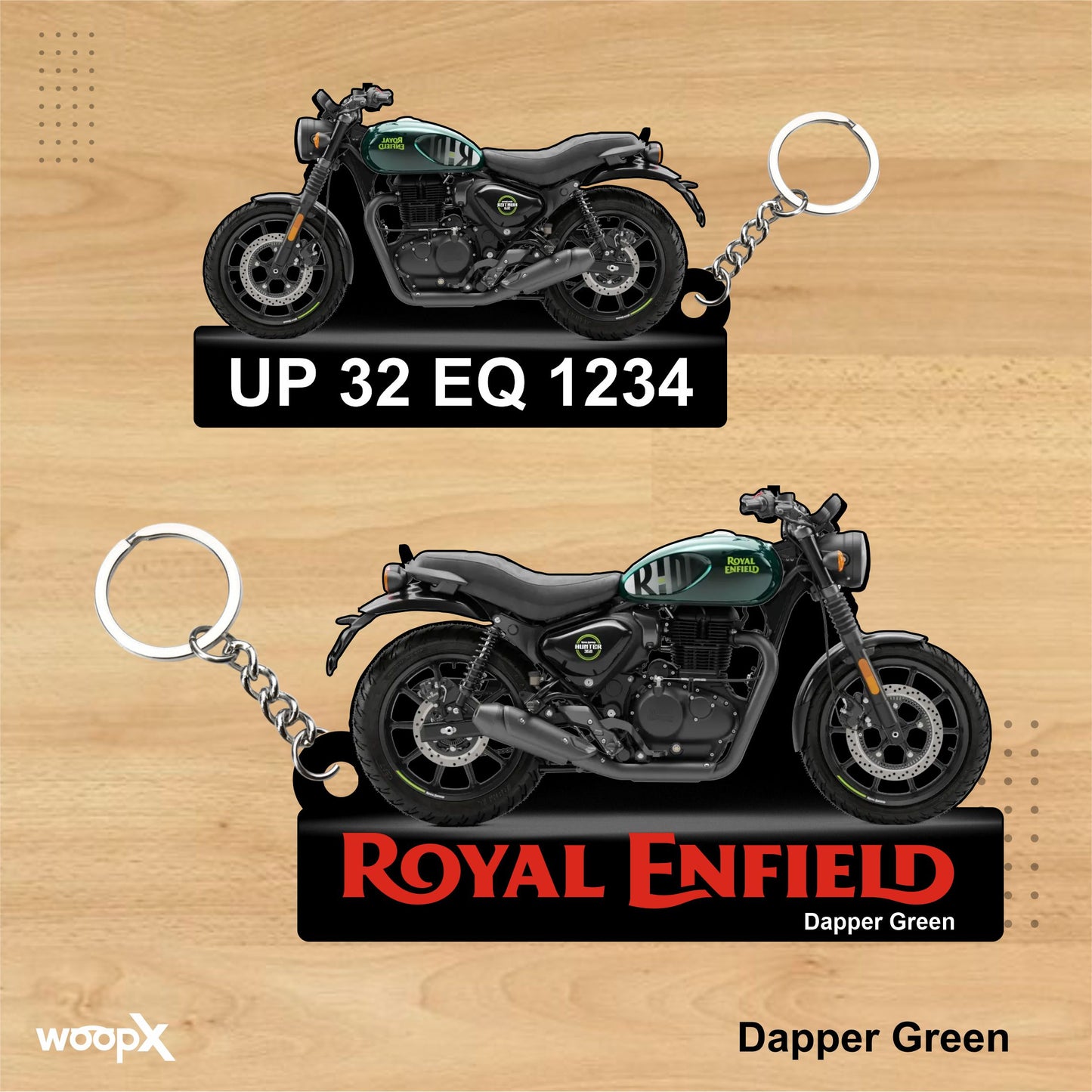 Hunter 350 - Personalized Royal Enfield Two-Sided Sublimation Keychain