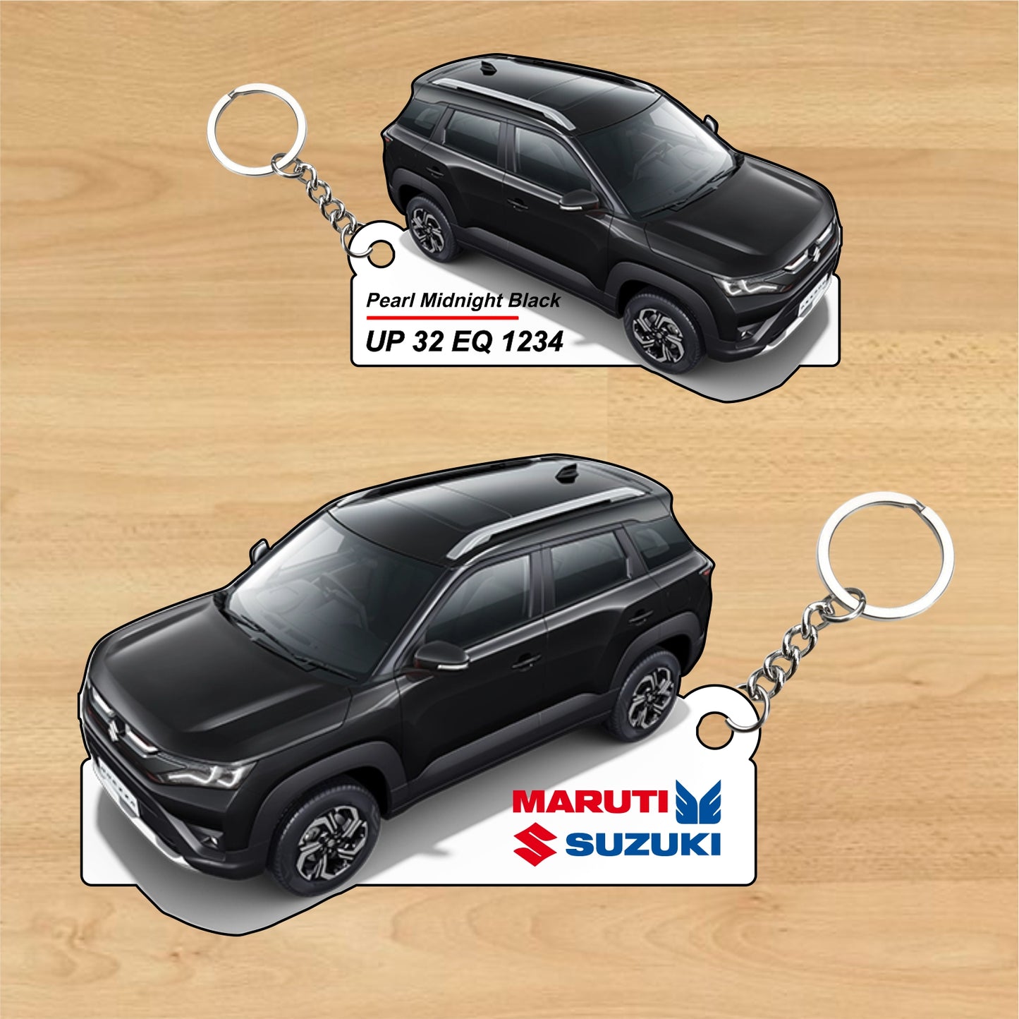 Brezza - Personalized  Maruti Suzuki Two-Sided Sublimation Keychain