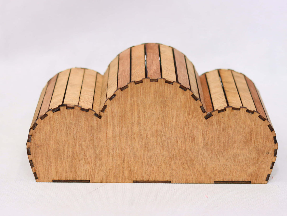 DIY Wooden Hamster House | Triple-Chamber Small Pet Habitat | Pine MDF