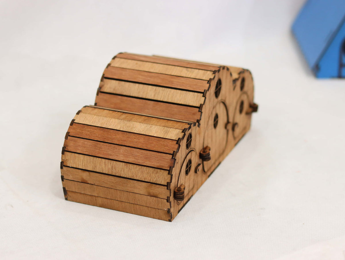 DIY Wooden Hamster House | Triple-Chamber Small Pet Habitat | Pine MDF