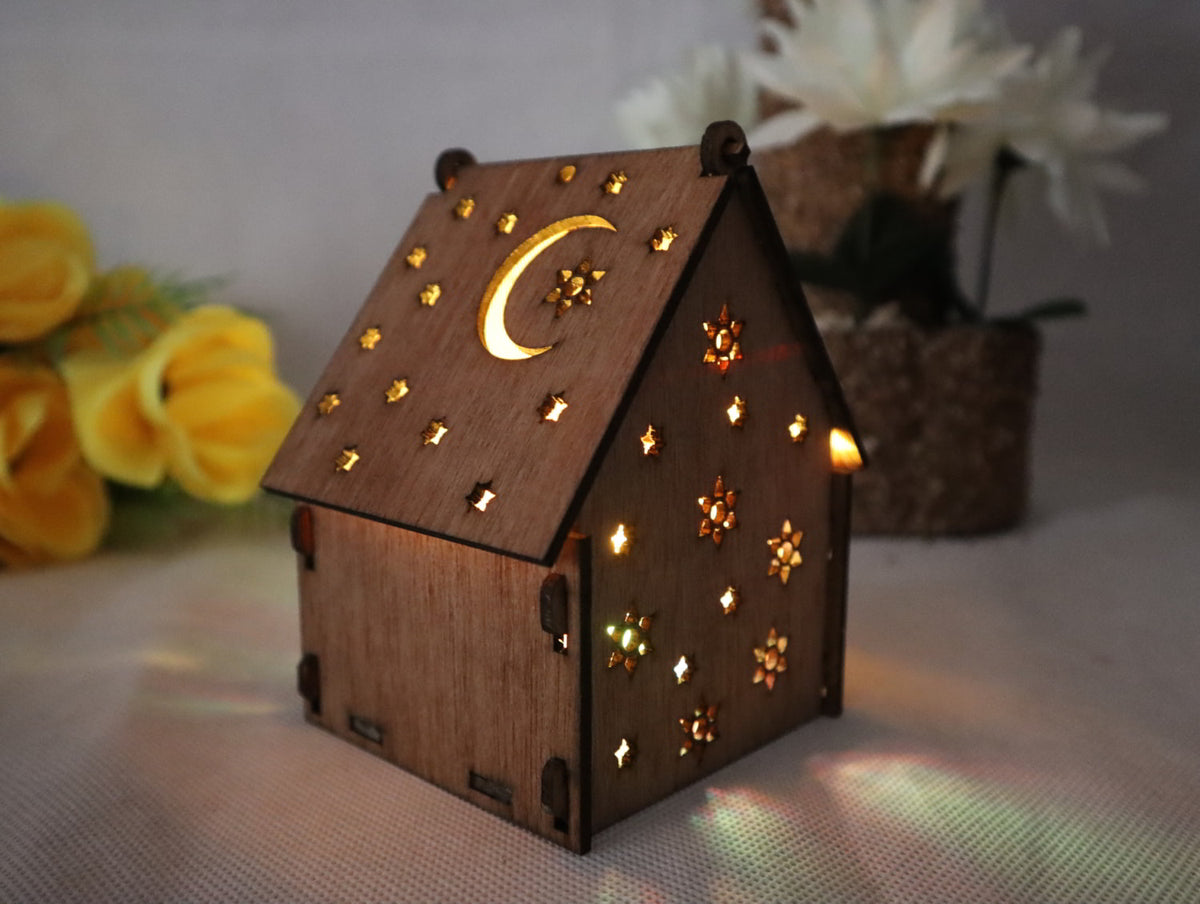 DIY Wooden Birdhouse with Moon & Star Cutouts | Garden Decor
